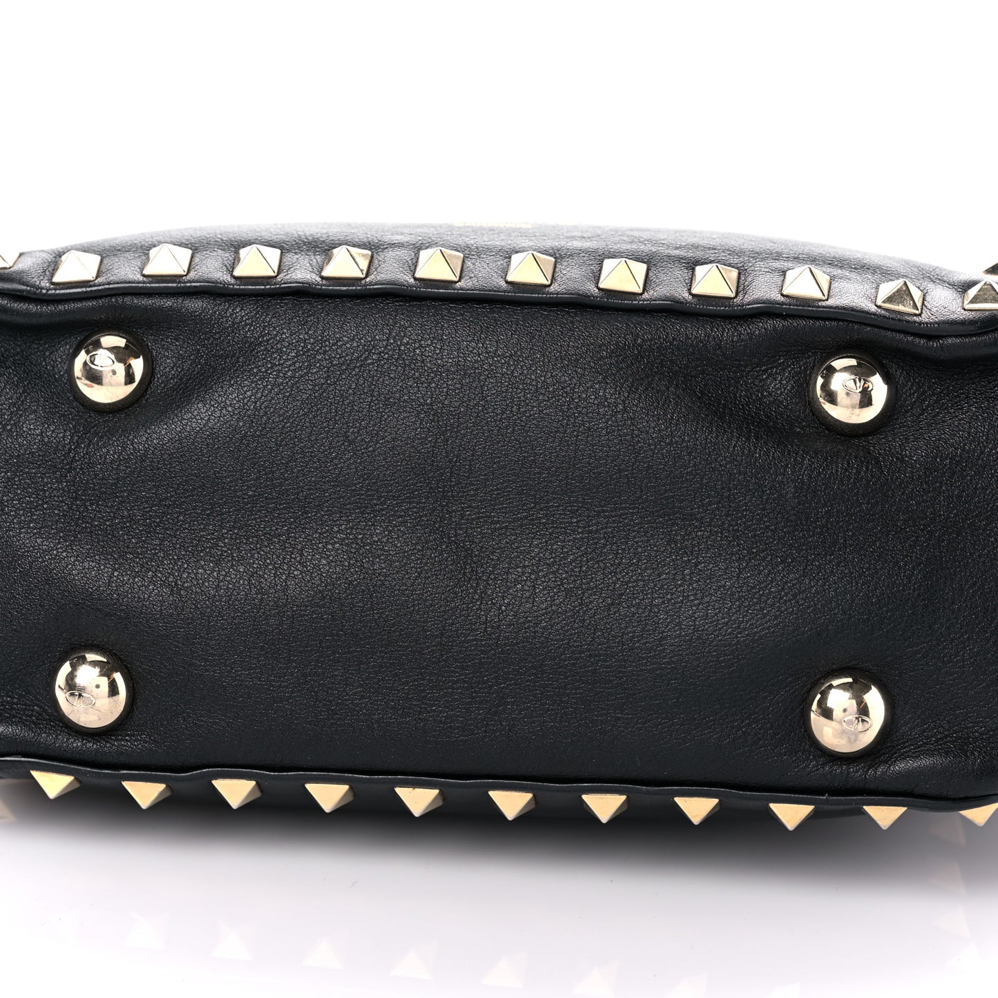 Vitello Mini Rockstud Tote Black