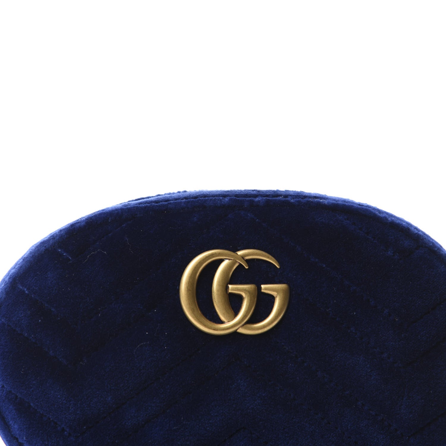 Gucci Velvet Matelasse GG Marmont Belt Bag 85 34 Cobalt Blue 11 of 11