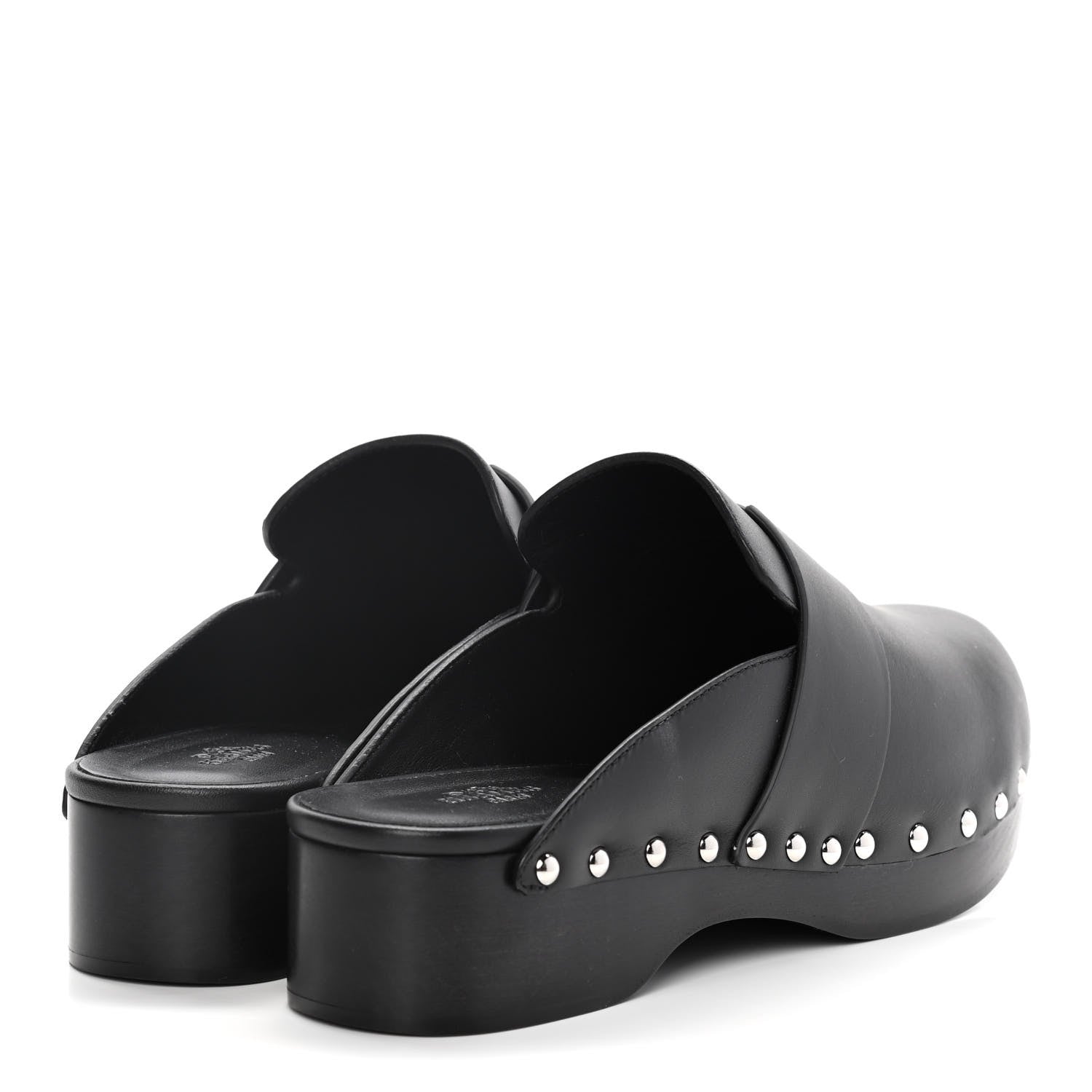 Hermes Calfskin Calya Mules 39 Black 4 of 15