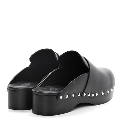Hermes Calfskin Calya Mules 39 Black 4 of 15