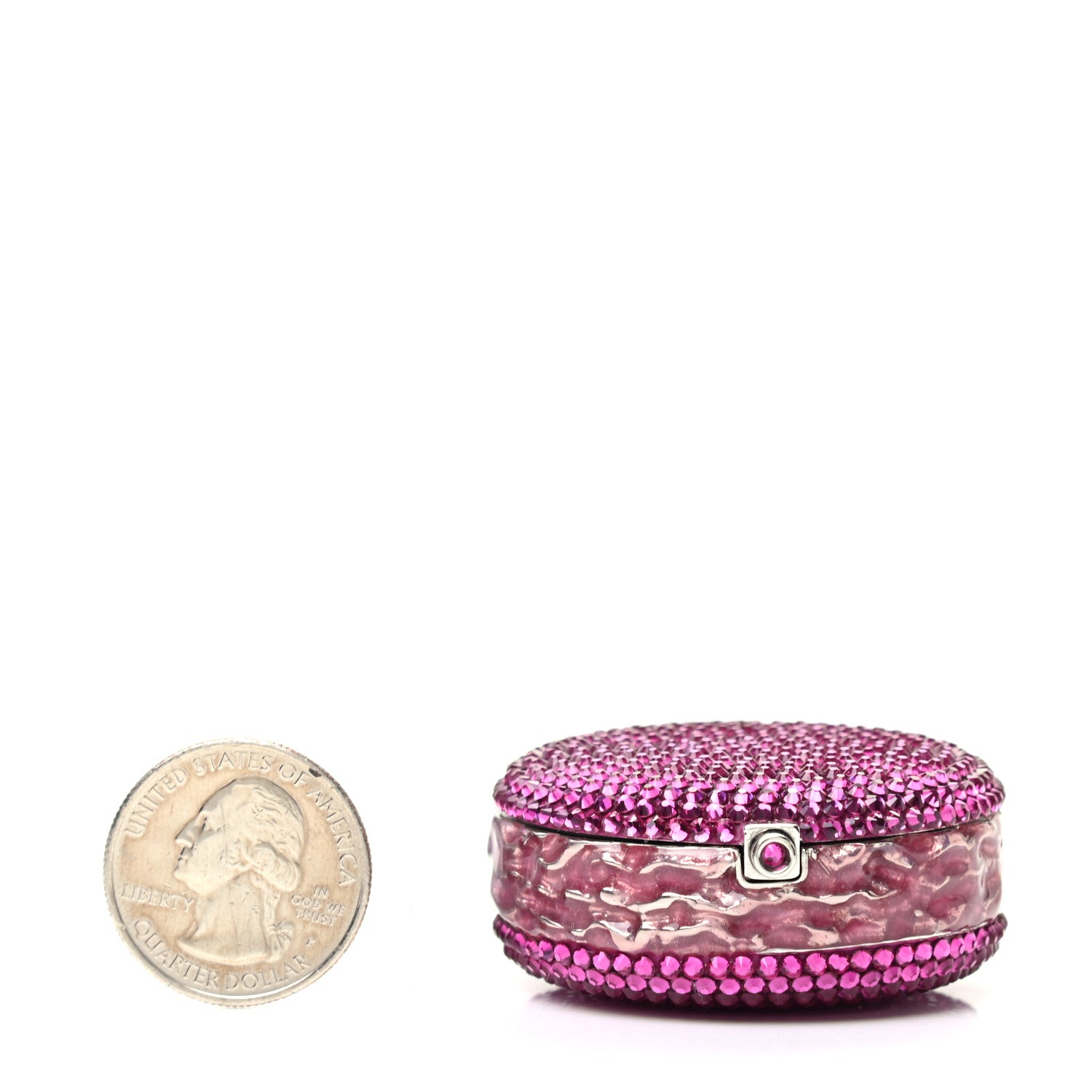 Judith Leiber Crystal French Macarons Minaudiere Pill Box Pink 2 of 6