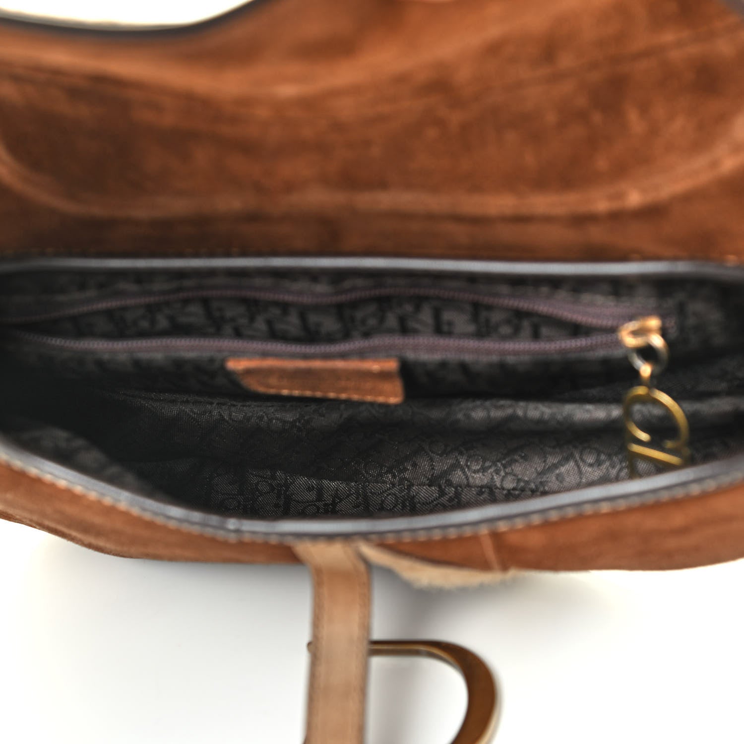 Christian Dior Pony Hair Suede Saddle Bag Brown 5 of 11