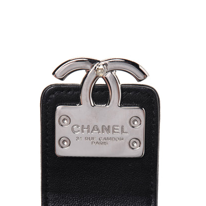 Chanel Goatskin Quilted CC Box Clutch With Chain Black 6 of 13