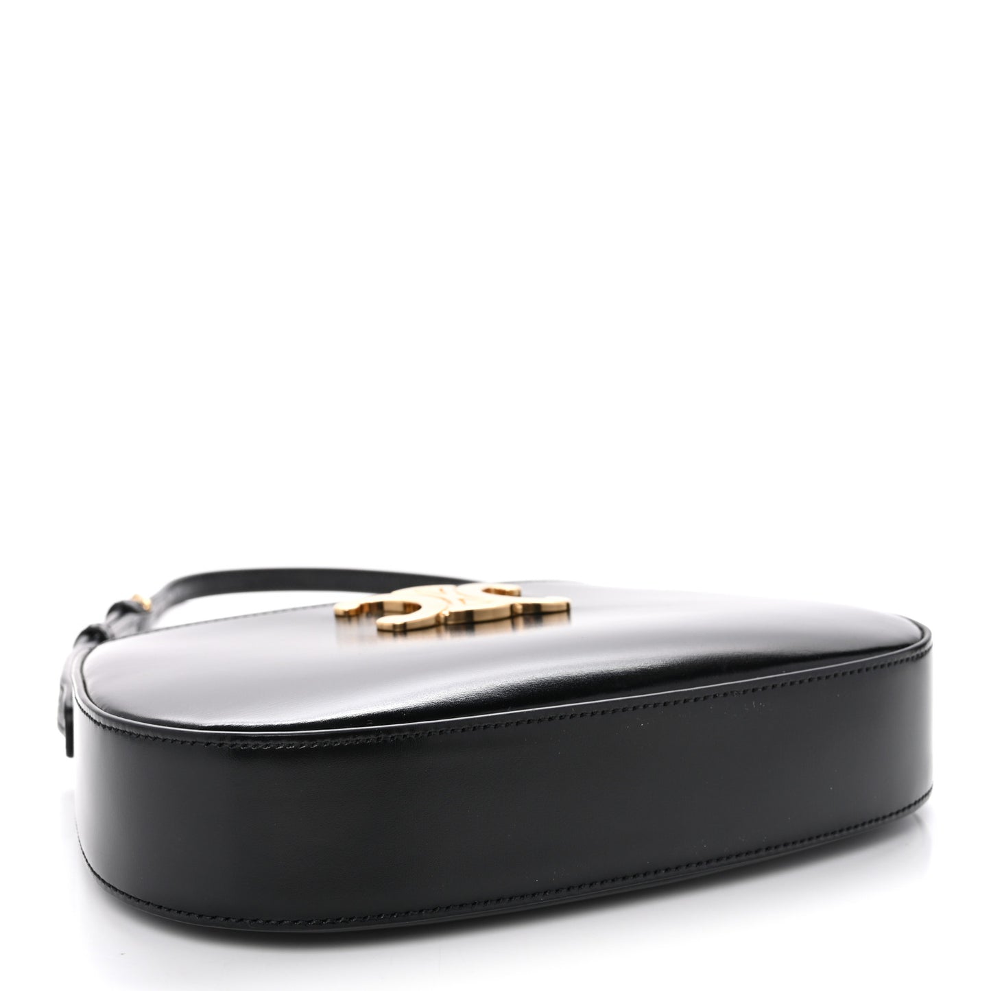 Shiny Calfskin Medium Tilly Triomphe Shoulder Bag Black