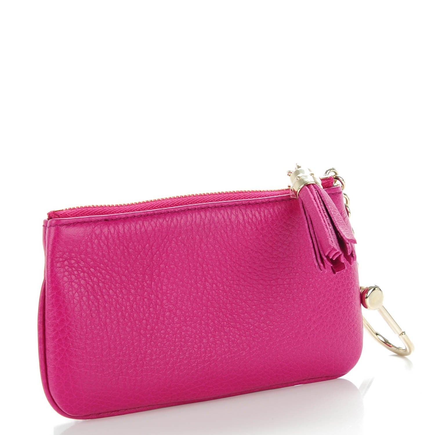 Gucci Pebbled Calfskin Soho Key Case Bright Bougainvillea 3 of 7