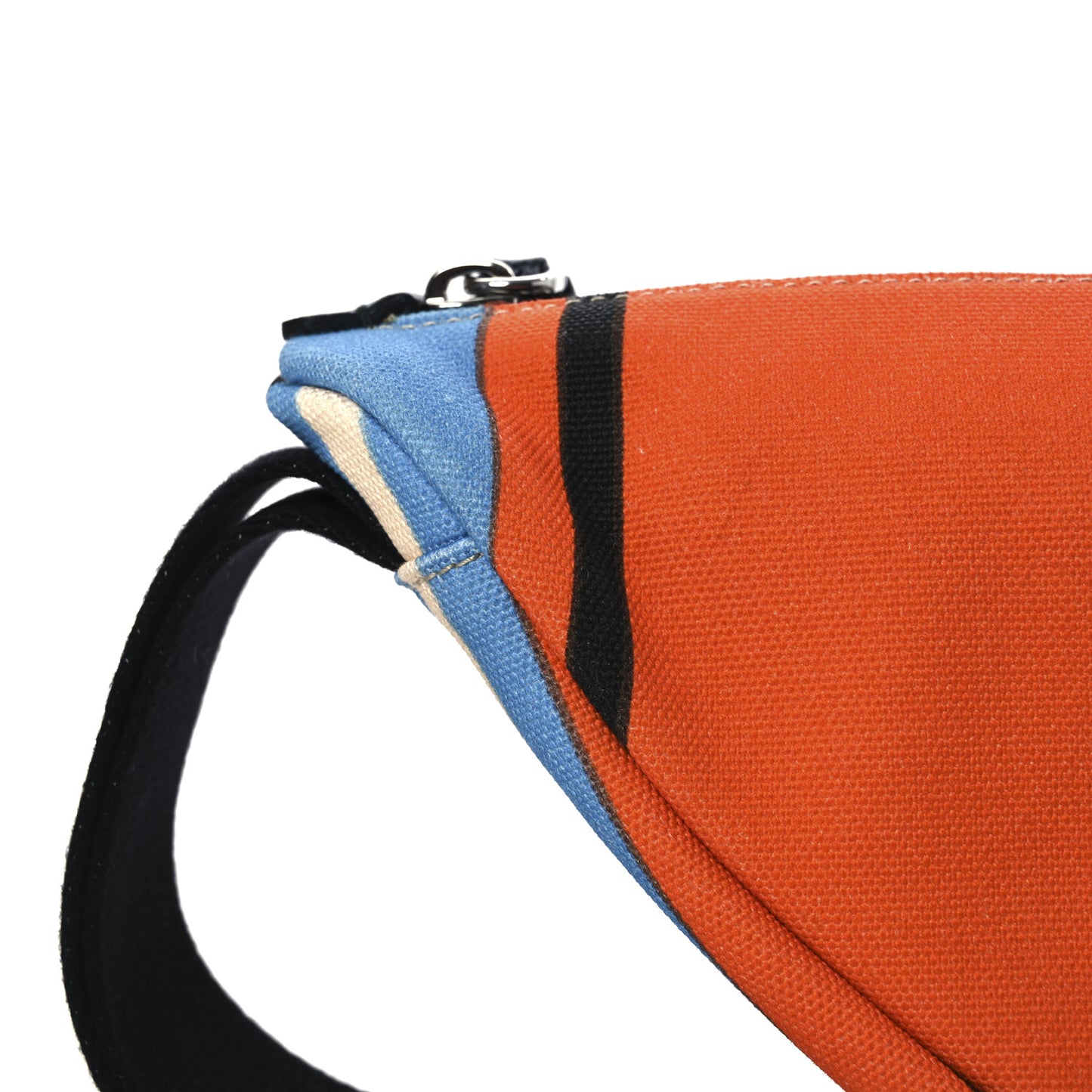 Canvas Baiadera Stripe Wristlet Pouch Arancio
