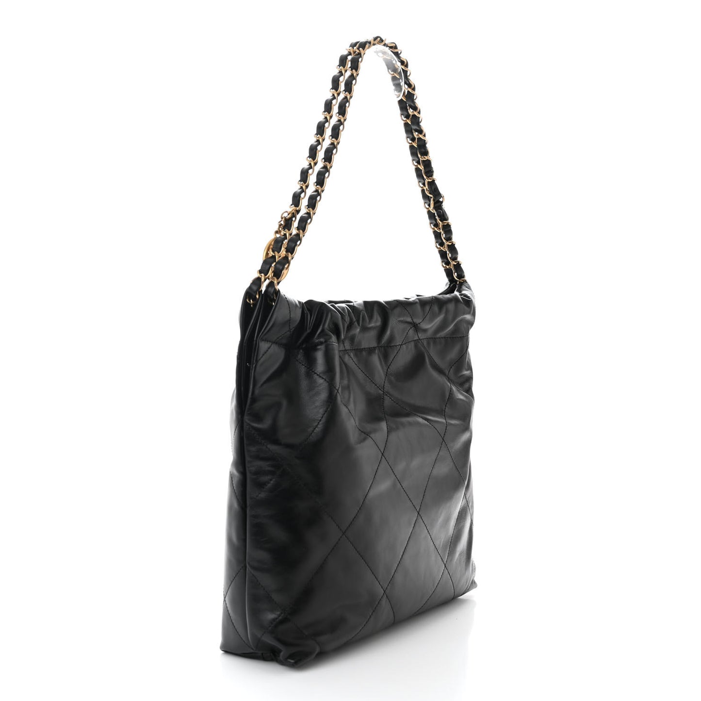 Calfskin Quilted Small Chanel 22 Black