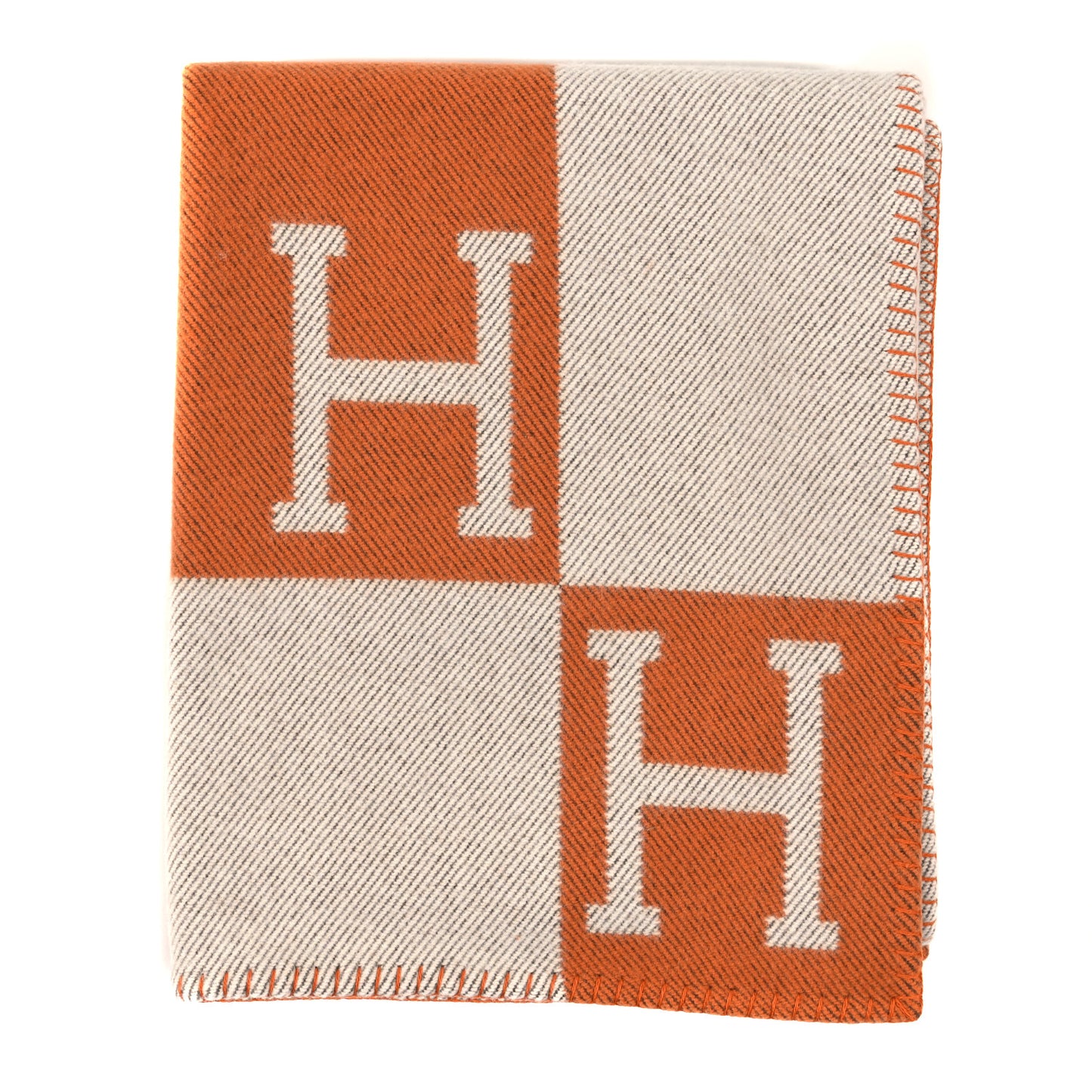 Wool Cashmere Signature Classic Avalon Blanket Ecru Potiron