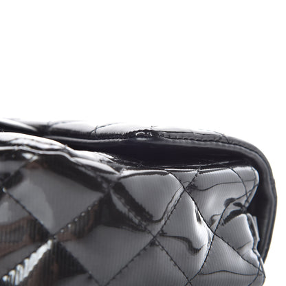 Chanel Striated Patent Calfskin Quilted Mini Rectangular Flap Dark Grey 11 of 15