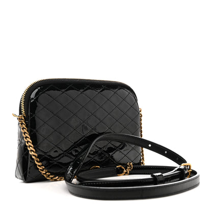 Saint Laurent Patent Quilted Gaby Zipped Pouch Black 3 of 14