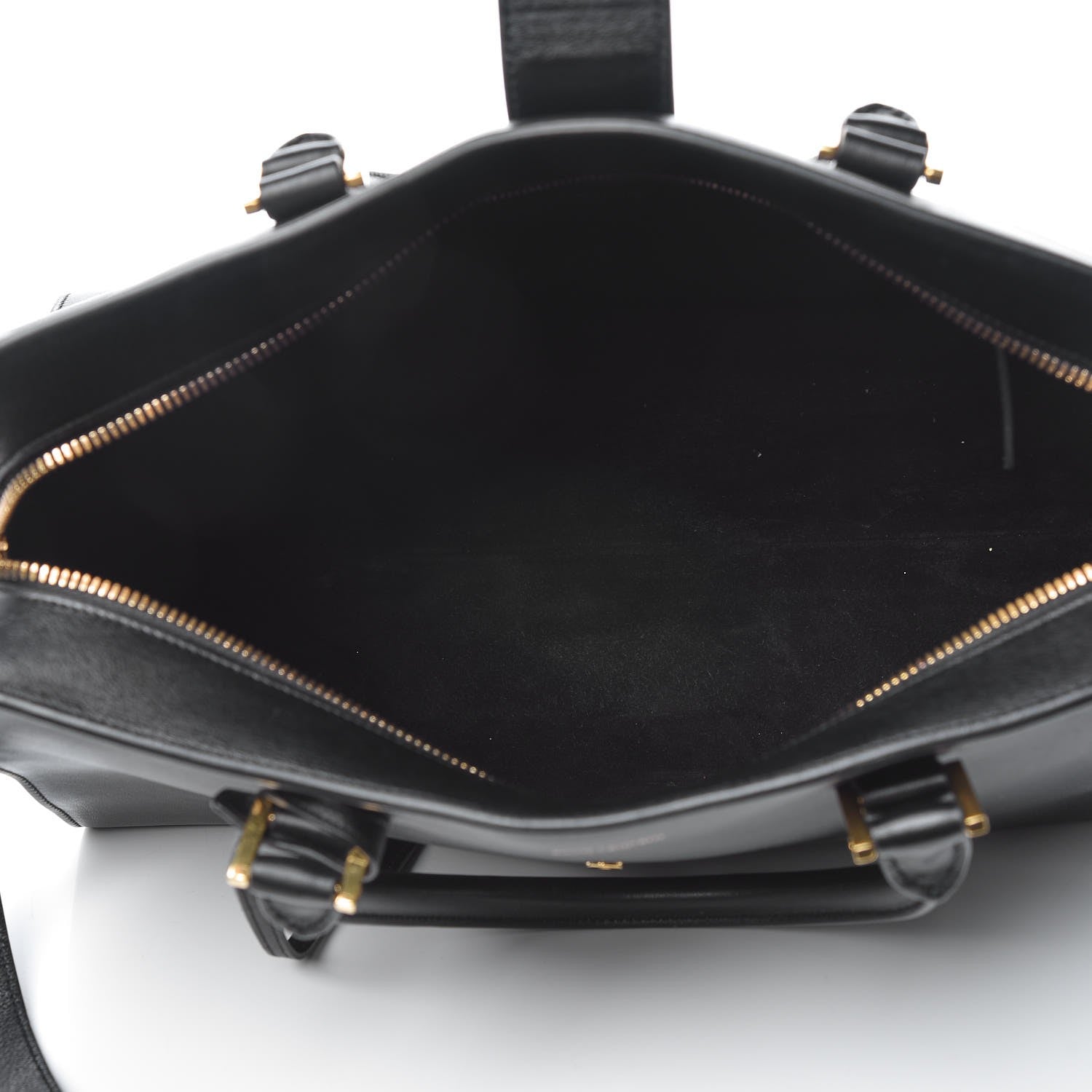 Saint Laurent Smooth Calfskin Medium Monogram Cabas Black 6 of 7