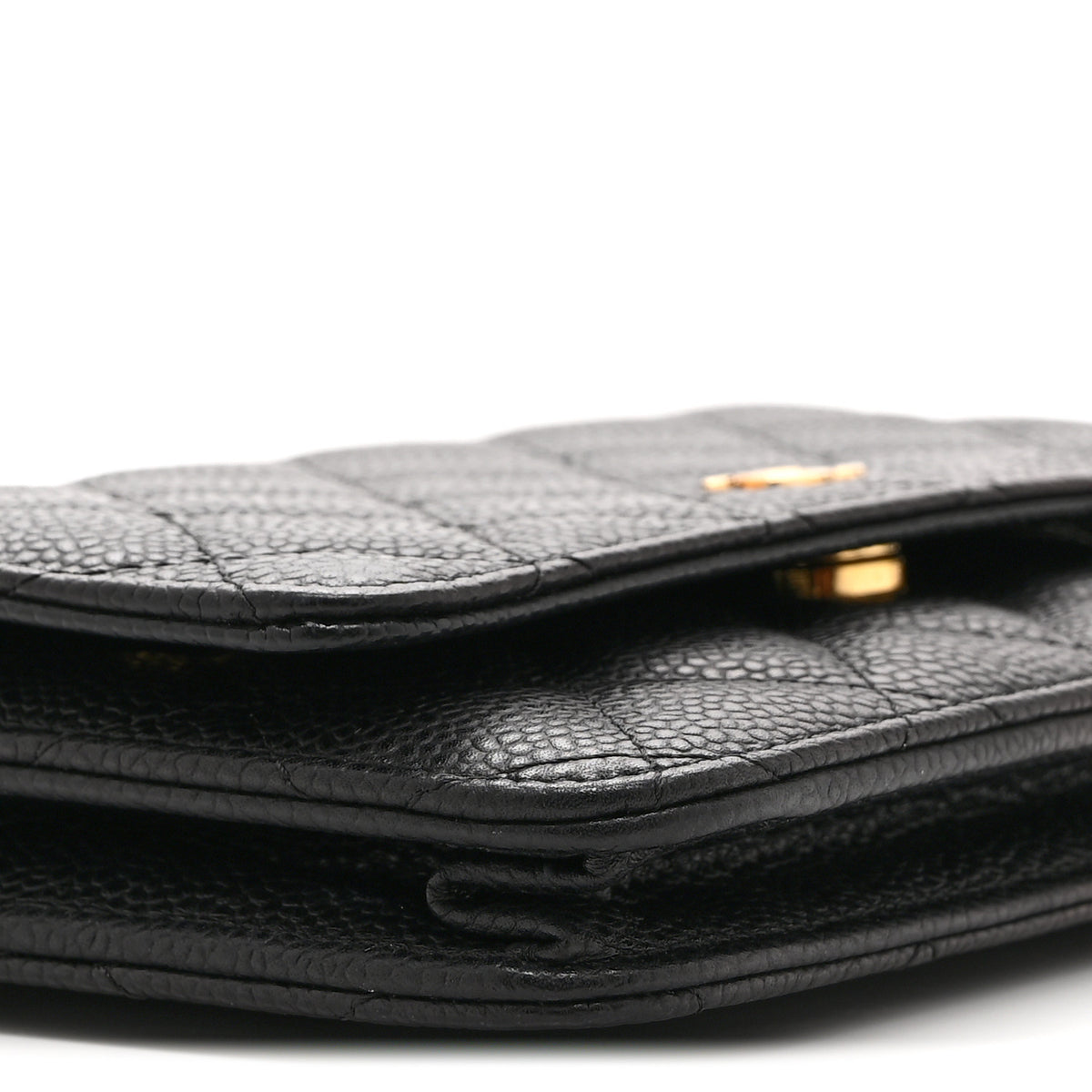 Caviar Quilted Wallet on Chain WOC Black