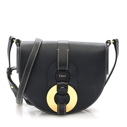 Chloe Grained Calfskin Small Darryl Saddle Crossbody Bag Black 1 of 9