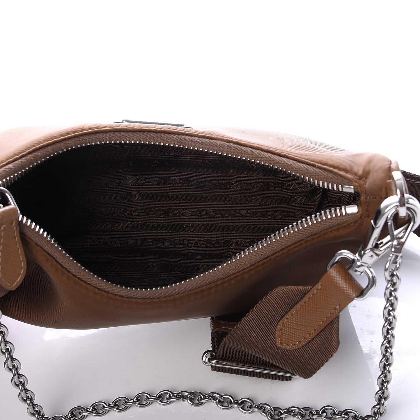 Tessuto Nylon Saffiano Re-Edition 2005 Shoulder Bag Cacao