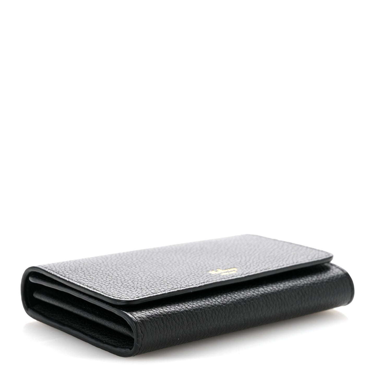 Small Classic Grain Medium Continental French Wallet Black