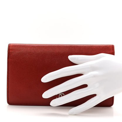 Chanel Caviar Sevruga Yen Wallet Red 2 of 10