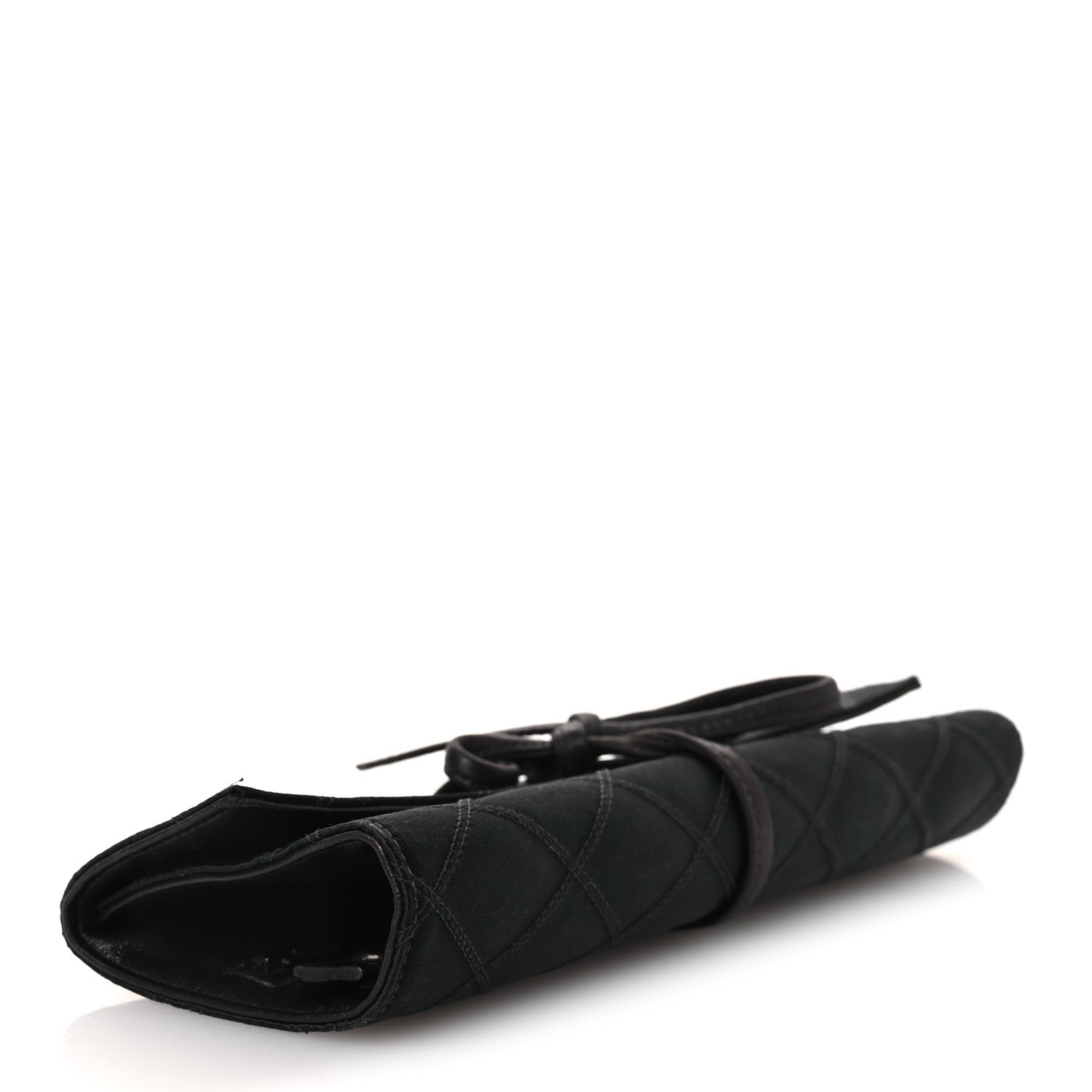 Chanel Satin Quilted Jewelry Roll Case Black 4 of 10
