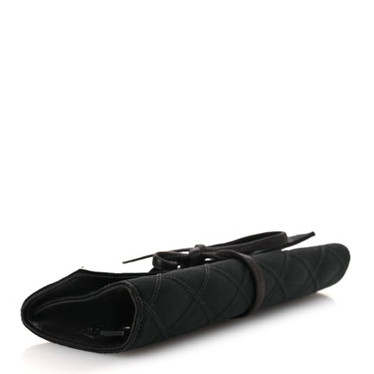 Chanel Satin Quilted Jewelry Roll Case Black 4 of 10
