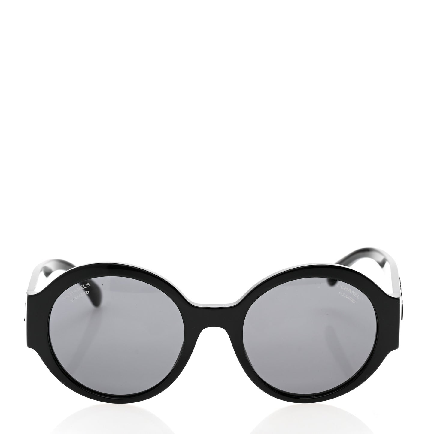 Acetate Polarized Round Sunglasses 5410 Black