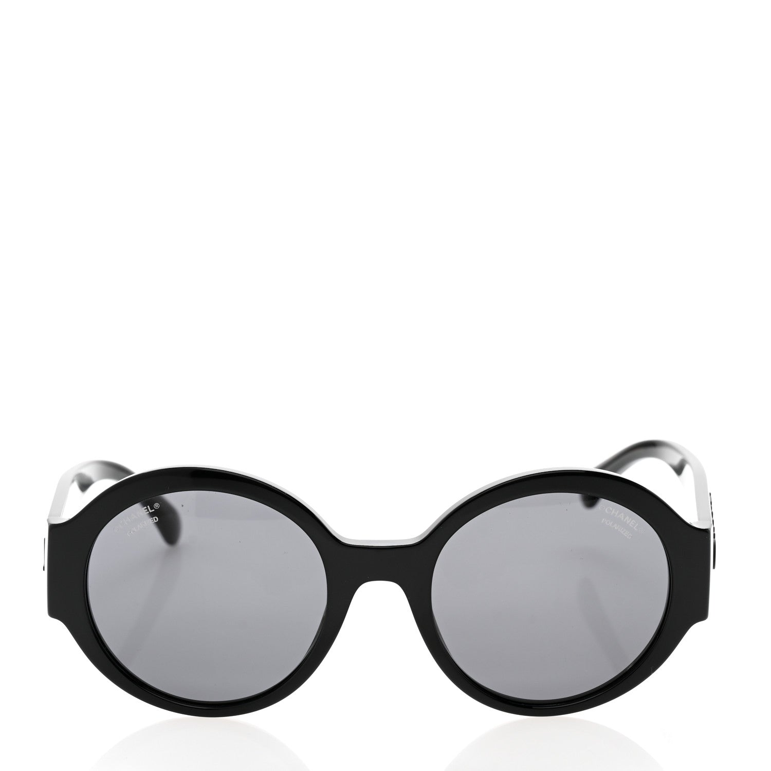 Chanel Acetate Polarized Round Sunglasses 5410 Black 2 of 7