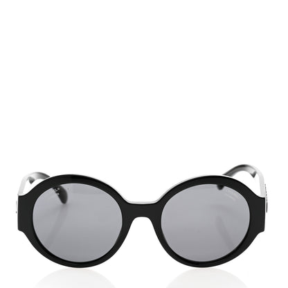 Chanel Acetate Polarized Round Sunglasses 5410 Black 2 of 7