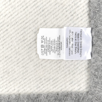 Hermes Wool Cashmere Avoine Blanket Craie Gris 4 of 4