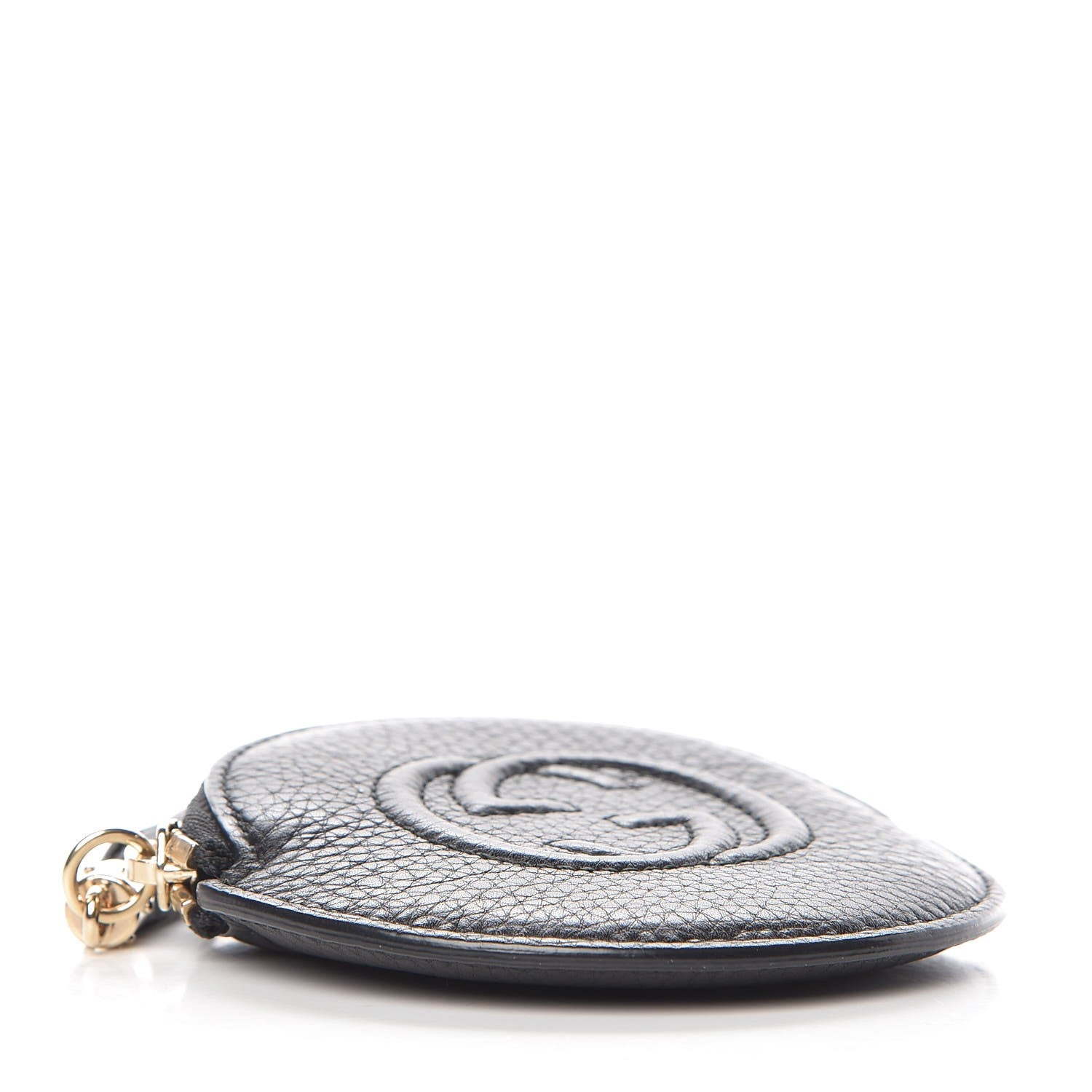 Gucci Pebbled Calfskin Round Coin Purse Black 4 of 7