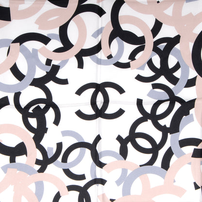 Chanel Silk CC Logo Scarf White 1 of 6