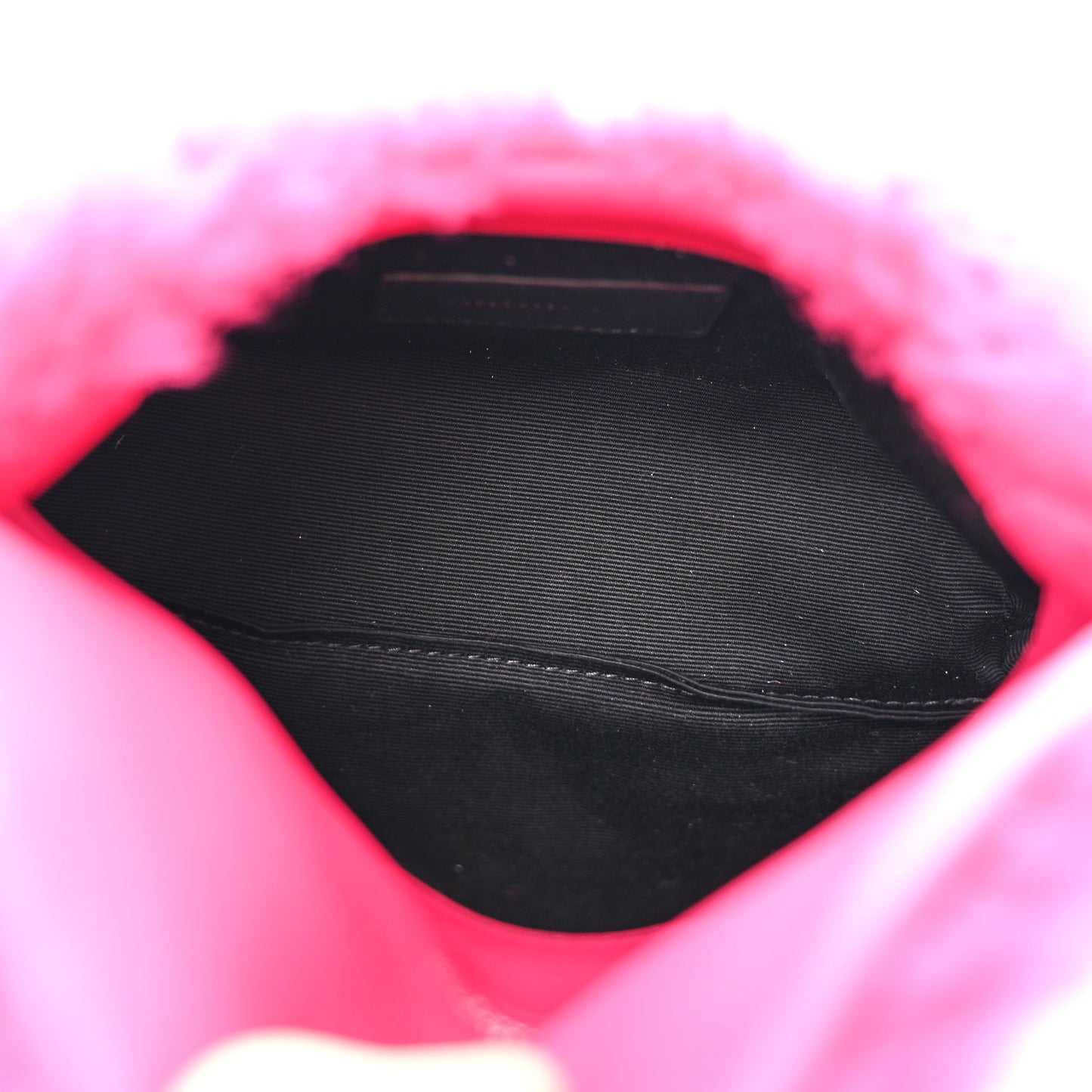 Shearling Quilted Monogram Loulou Puffer Pouch Clutch Fuxia