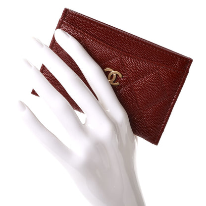 Chanel Caviar Quilted Card Holder Burgundy 2 of 9