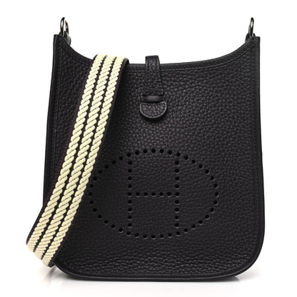 Hermes Taurillon Clemence Evelyne Sangle Cordage TPM Prunoir Jaune Milton 1 of 11