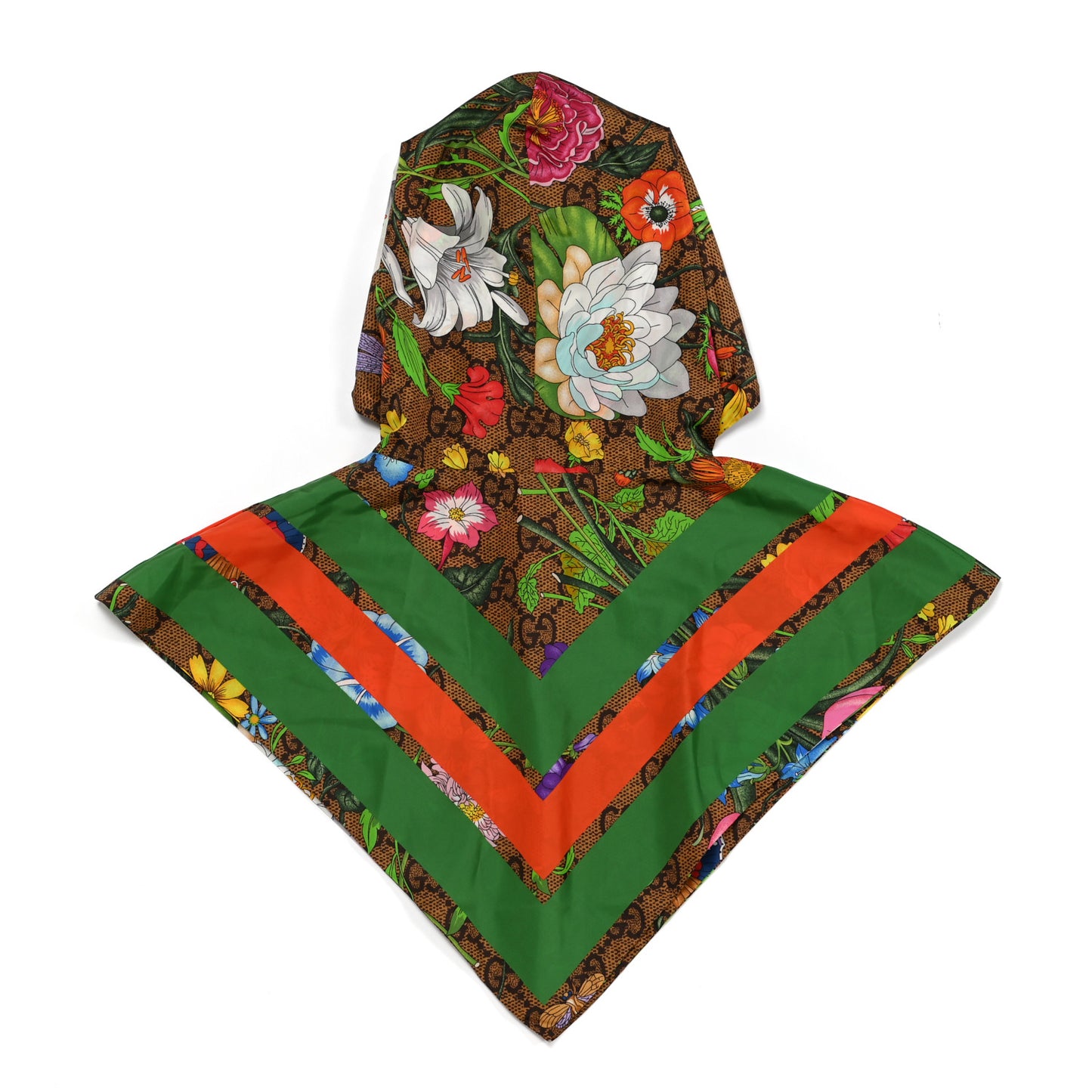 Polyamide Flora Monogram Rain Hood Green