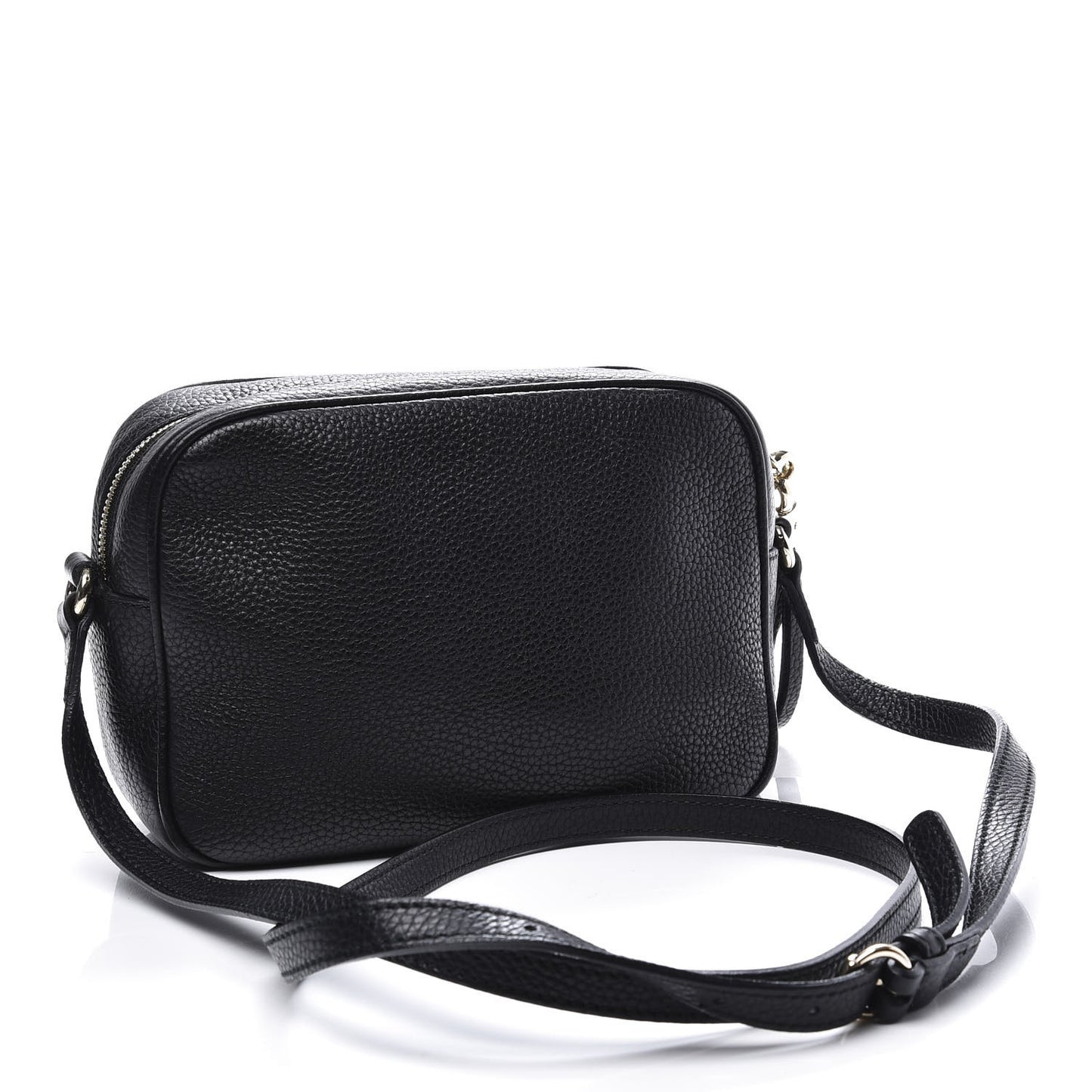 Pebbled Calfskin Small Soho Disco Bag Black