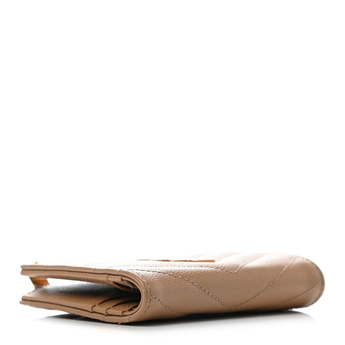 Grain De Poudre Matelasse Chevron Monogram Zipped Card Case Deep Beige