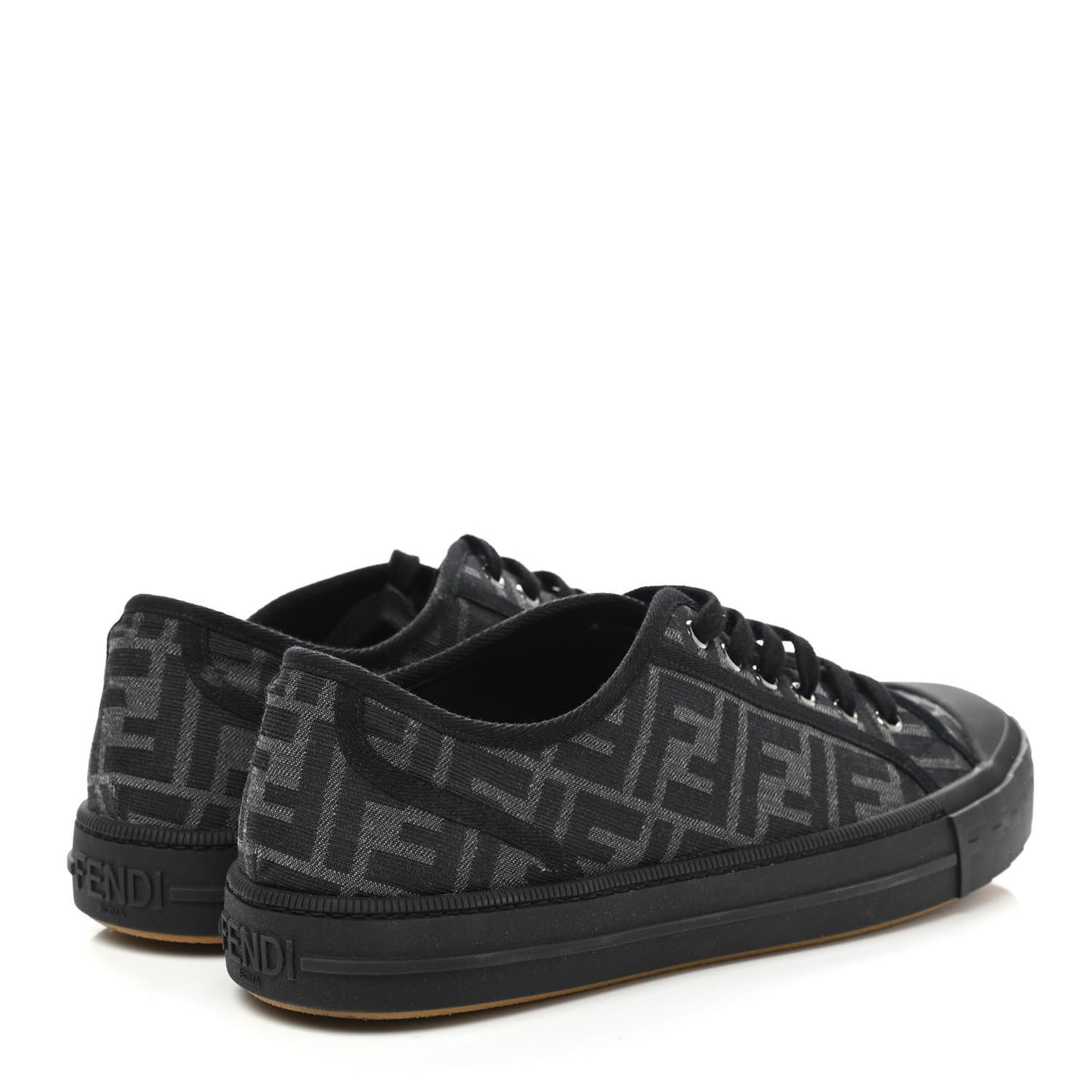 Fabric Jacquard Rubber FF Mens Domino Sneakers 11 Asfalto Black