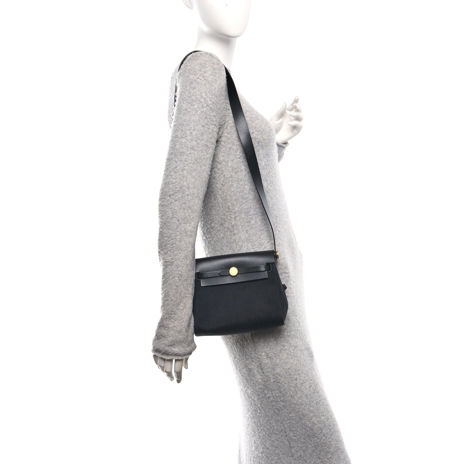 Hermes Military Toile Vache Hunter Herbag Zip Retourne 20 Black 2 of 11