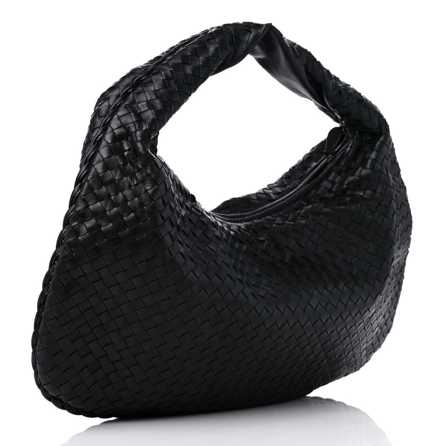 Nappa Intrecciato Large Veneta Hobo Black