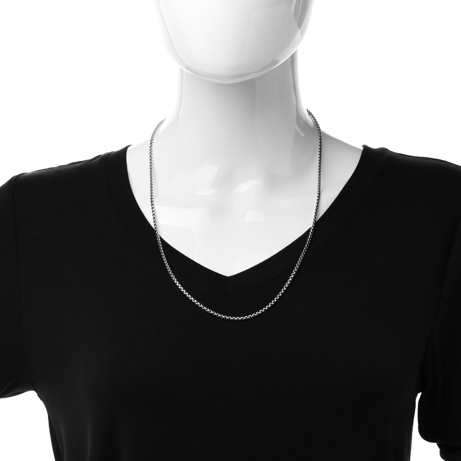 David Yurman Sterling Silver 2.7mm Small Box Chain Necklace 24" 2 of 6