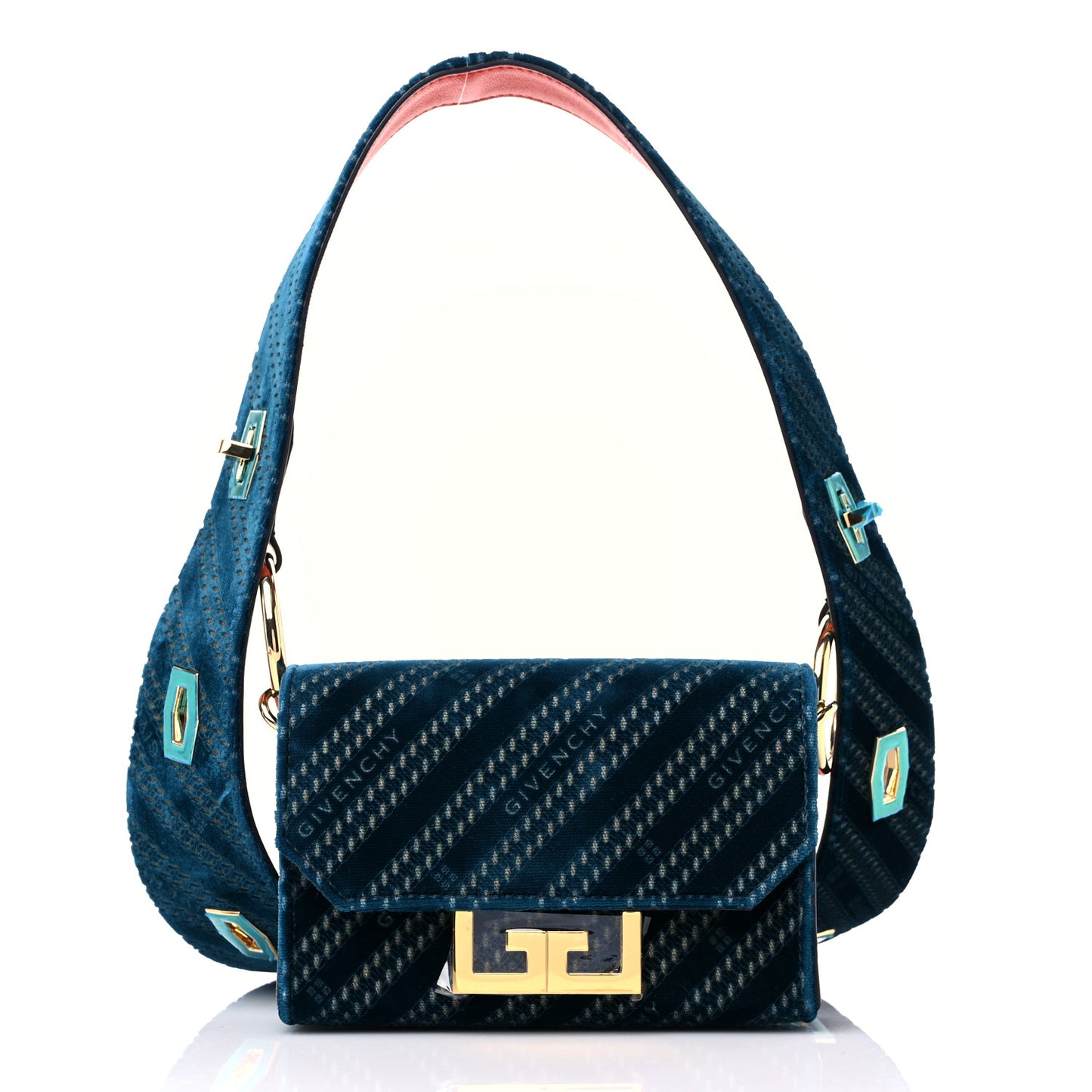 Velvet Logo Nano Eden Shoulder Bag Blue