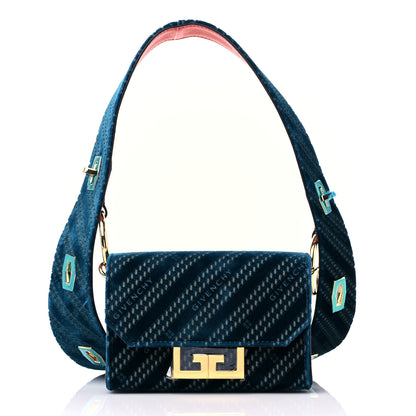 Givenchy Velvet Logo Nano Eden Shoulder Bag Blue 4 of 10