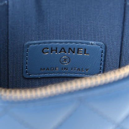 Chanel Caviar Quilted Phone Holder With Chain Blue 6 of 13