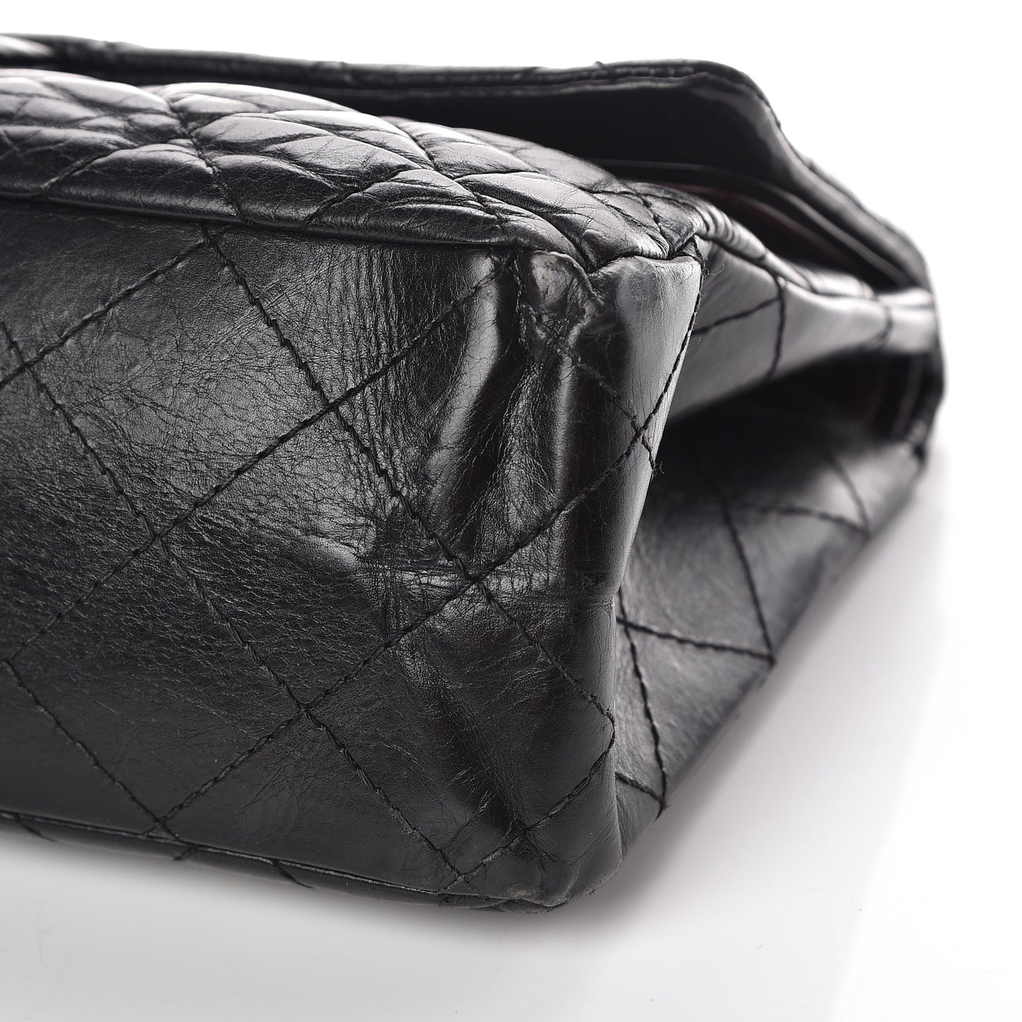 Aged Calfskin Quilted 2.55 Reissue 227 Flap Black