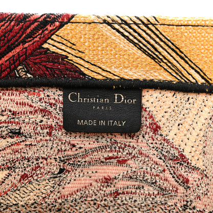 Christian Dior Canvas Embroidered Phoenix Medium Book Tote Red Multicolor 6 of 13
