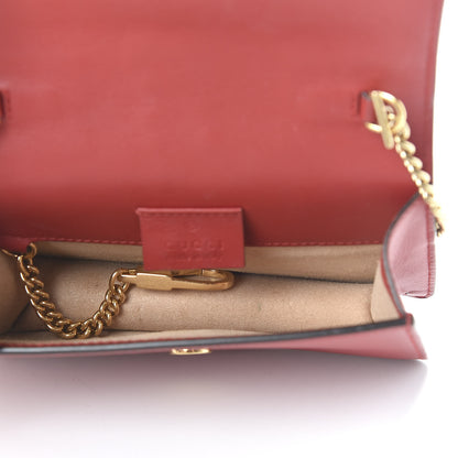 Gucci Calfskin Super Mini Sylvie Chain Shoulder Bag Hibiscus Red 5 of 11