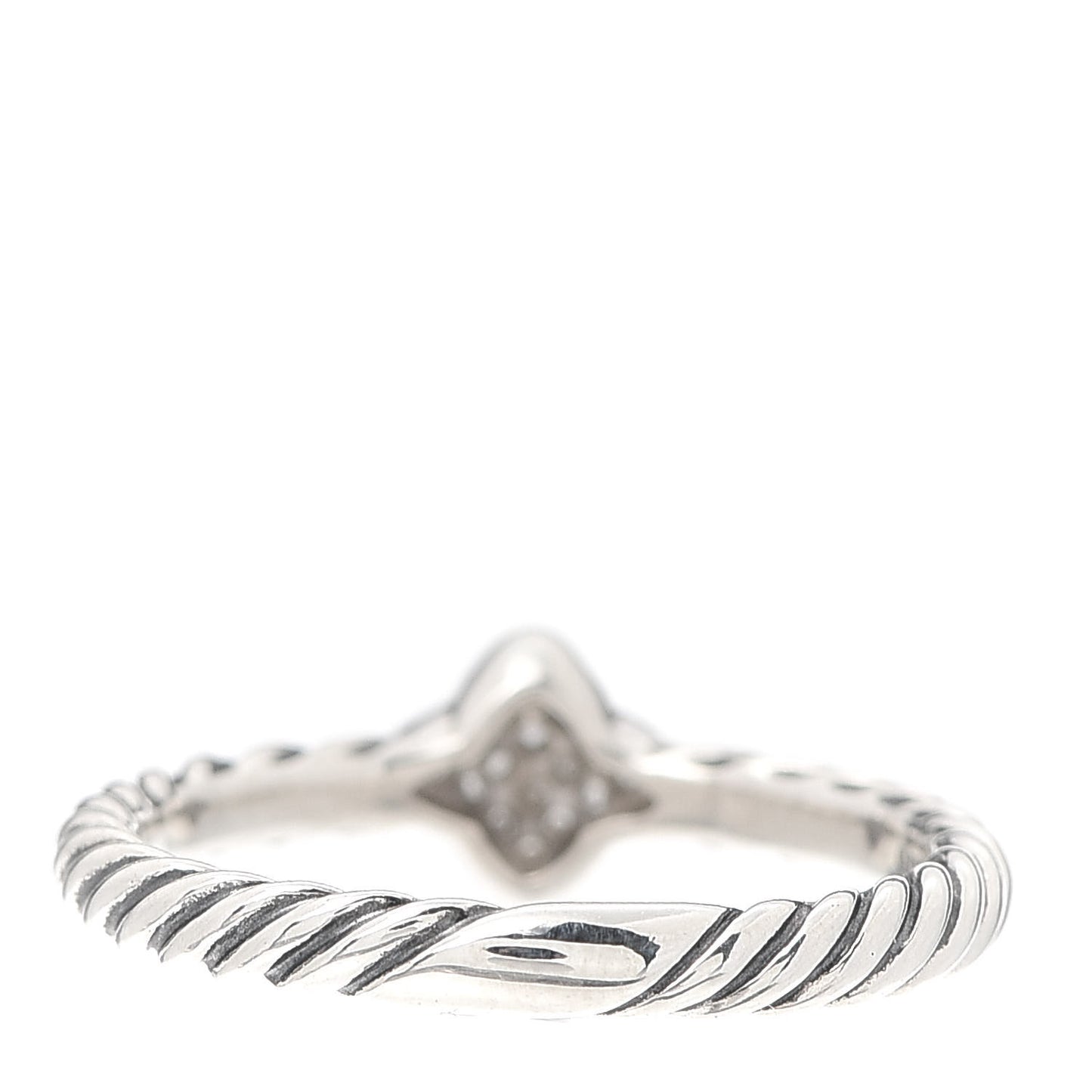 Sterling Silver Diamond Quatrefoil Ring 49 5