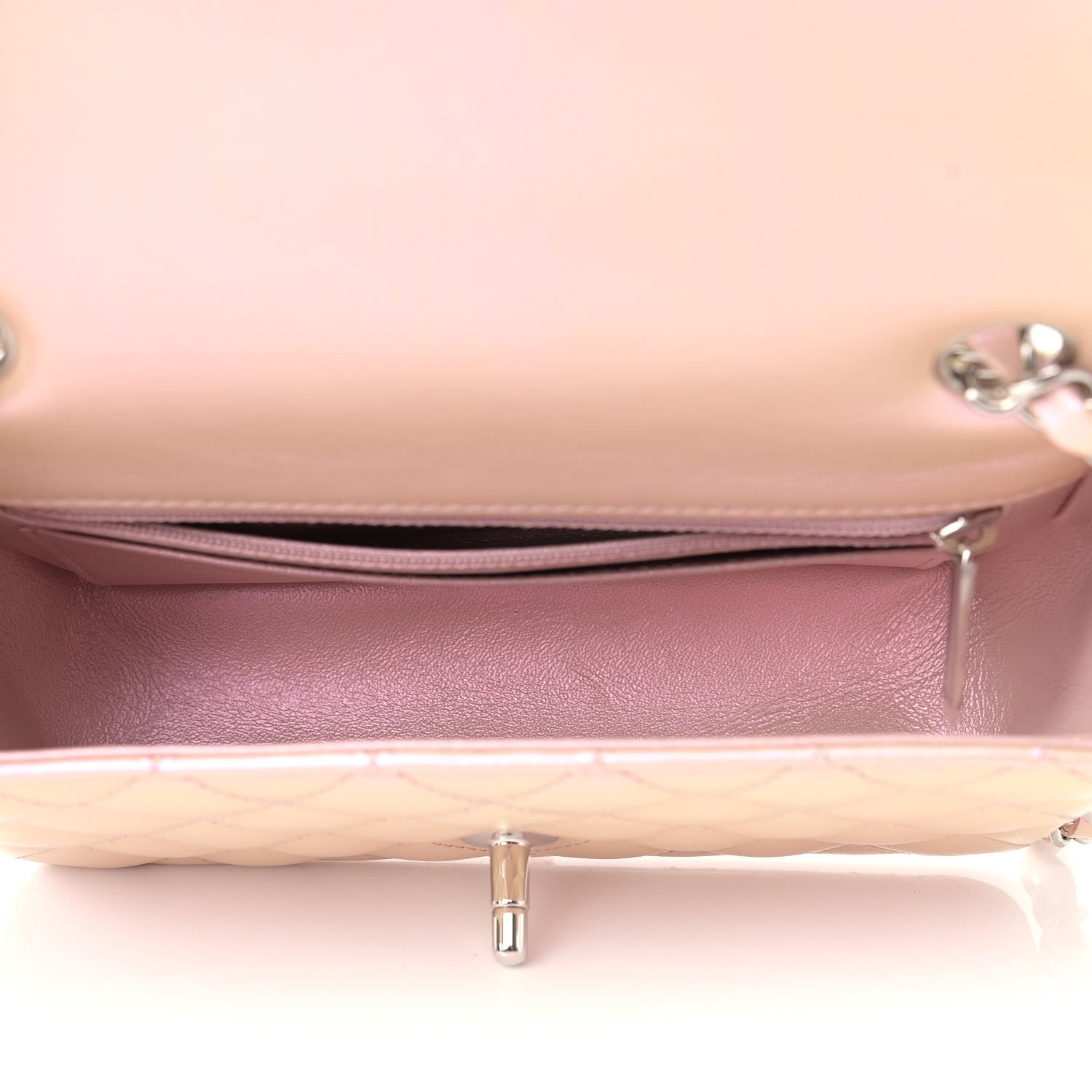 Chanel Iridescent Calfskin Quilted Mini Rectangular Flap Pink 5 of 9