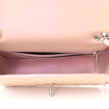 Chanel Iridescent Calfskin Quilted Mini Rectangular Flap Pink 5 of 9