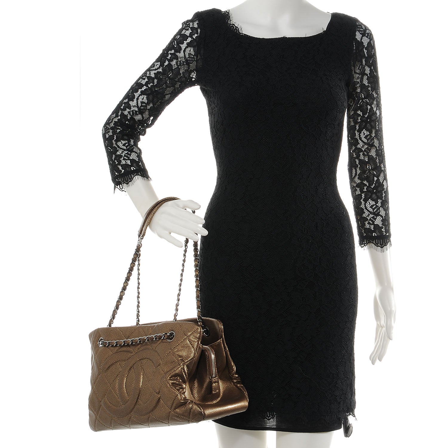 Chanel Caviar Timeless CC Shopping Tote Bronze 2 of 8