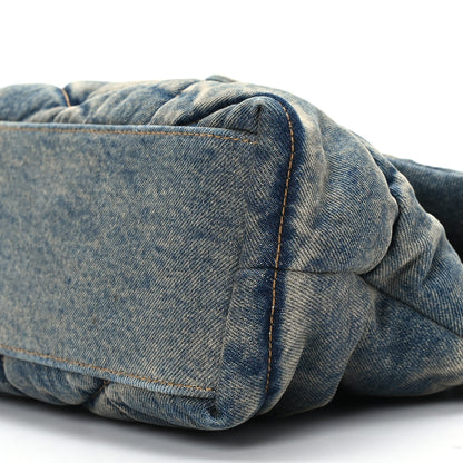 Saint Laurent Denim Quilted Small Loulou Puffer Monogram Chain Satchel Blue Cinnamon 9 of 9