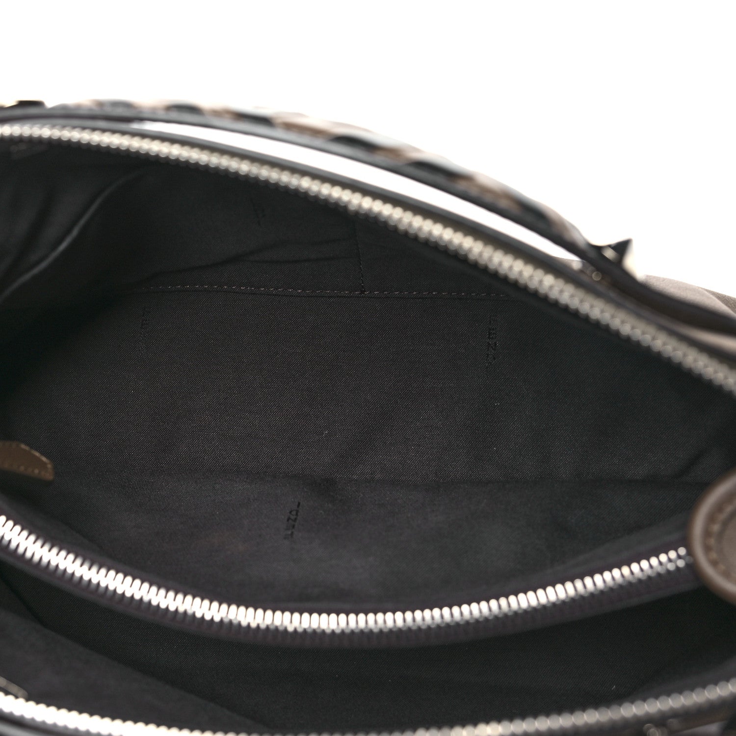 Fendi Vitello Dolce Bi-Color FF 1974 Embossed Medium By The Way Boston Bag Maya Black 5 of 11